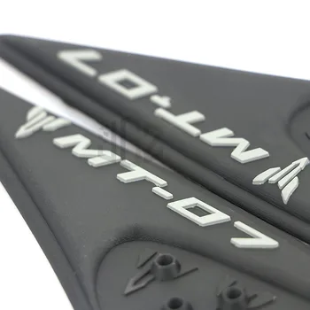Črna Motocikel naftni Plin Gorivo Strani Pad 3D Ruševin Anti-skid Nalepke Protector za Yamaha MT07 FZ07 2013 2016 2017