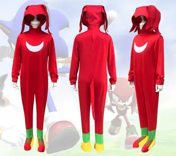 Sonic Hedgehog Cosplay Jumpsuit za Otroke Carnival Party Anime Video Igra Lik Headdress Cosplay Halloween Kostum
