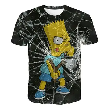 Simpsons, Homer, 3d Print Majica s kratkimi rokavi Bart Simpson Hiša Oblačila Homer Simpsons Majica Kostum Moški/ženske, Družine Simpson Majica