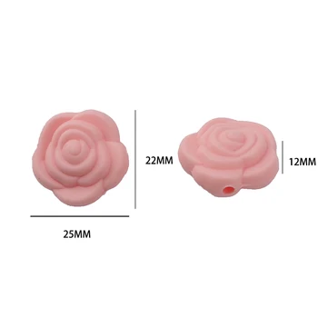 Chenkai 50PCS BPA Free Silikonski Rose Kroglice Baby Cvet Začetnih Za DIY Žvečljive zdravstvene Nege Obesek Cucla Verige Dodatki