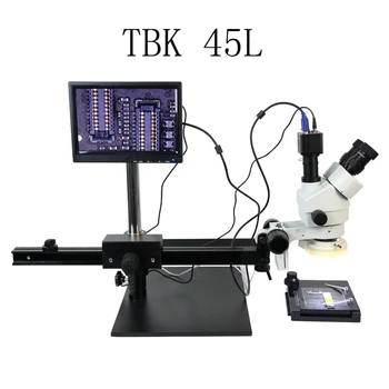 21-135x video Mikroskopom Multi-funkcijo Dolgo Roko Premakniti Elektronski Digitalni Zaslon Zoom CPU Orodjem za Vzdrževanje LED TBK-45L