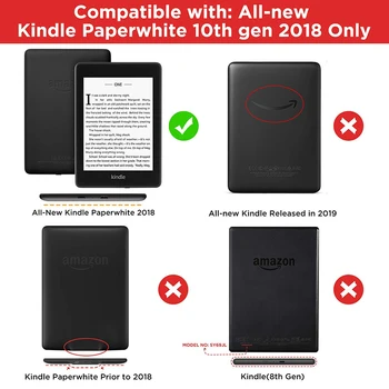 Mehka Primeru za Kindle Paperwhite 2018 Smart Cover Ustreza Amazon Kindle Paperwhite 4 Pokrov (10. Gen-2018) s Samodejnim Wake/Spanja