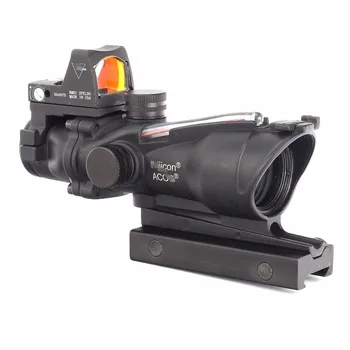 Ohhunt Lov 4X32 Pravi Fiber Optics Trikotnik BDC Reticle Rdečo, Zeleno Osvetljen Riflescope za Puško .223 .308 Kalibra