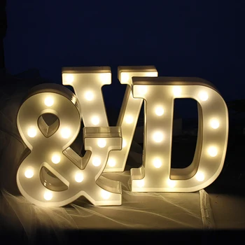 LED Pismo Noč Svetlobe Abeceda Število Srce Plastika LED Luč za Poroko valentinovo Ornament Rojstni DIY Dekoracijo
