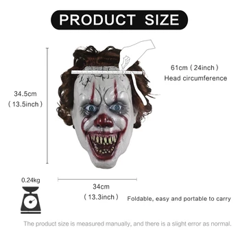 Molezu Grozo Klovn Masko Halloween Kostum Stranka Grozljivo Strašljivo Dekoracijo Rekvizitov, Pennywise Masko
