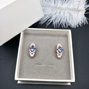 Bolaijewelry,925 sterling srebro uhan fine nakit za ženske ,ustvarili london modri topaz nakit