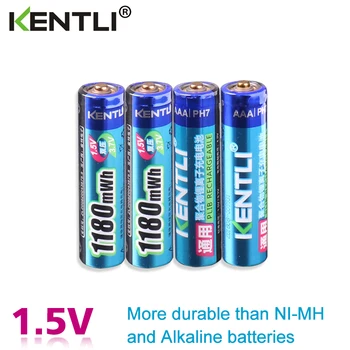 KENTLI 4pcs brez spominskega učinka 1,5 v 1180mWh AAA litij-li-ion baterije za ponovno polnjenje baterije