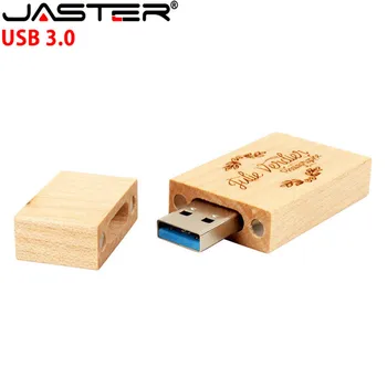 JASTER USB 3.0 Lesenim USB Flash Drive rdeče lesa pendrive 4GB 8GB 16GB 32GB Pen Drive Memory Stick U Disk Kreativna darila
