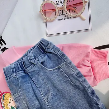 2020 Baby Dekleta Fantje Fashion Lace Traper Hlače Jeans Pomlad Poletje Jesen Otroci Traper Dolge Hlače Otroci Hlače Oblačila