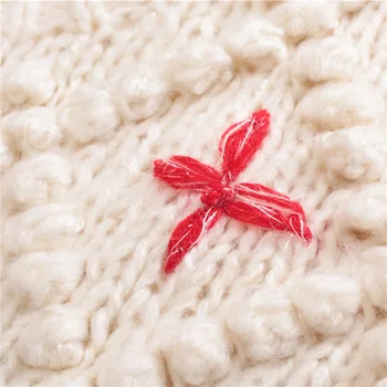 Pleteno jopico pulover gumb tri-dimenzionalni lase žogo 2020 novi retro vezenje cvet, pletene cardigan dolgo sleeved znoj