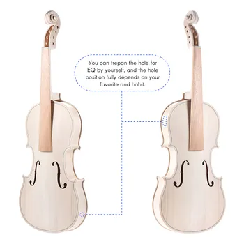 DIY 4/4 Polni Velikosti Violino DIY Komplet Naravnega Masivnega Lesa Akustične Violina Violina Komplet z EQ Smreka Javorjev Vrh Nazaj Vratu Fingerboard
