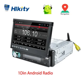 Hikity 1 din Android Avto Radio, GPS Navigacija Zložljive Zaslon, WIFI, Bluetooth Stereo FM Radio Ogledalo Povezavo Podpora Kamere