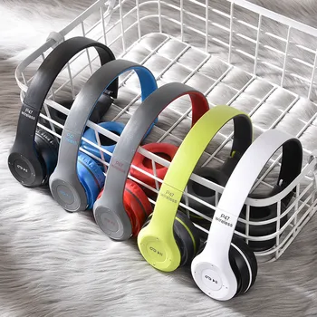 P47 Brezžični Čelade Zložljive Bluetooth Slušalke šumov Hifi Stereo Čepkov z Mikrofonom Slušalke Vrečko za Darilo Otrok