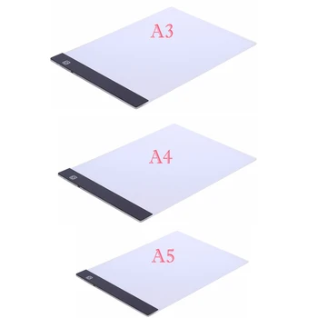 A3 A4 A5 LED Umetnik Tanke Umetnost Šablona Risalno Desko Led Luči Pad Tabela Pad Plošča Risanje, Prerisovanje Sledilnega Kopijo Odbor Svetlobe Pripravi