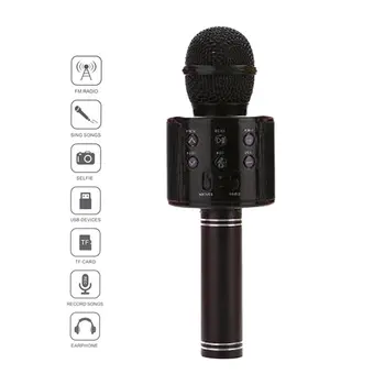 WS858 Prenosni Bluetooth Karaoke Brezžični Mikrofon Profesionalni Zvočniki Doma Ktv Ročni Mikrofon