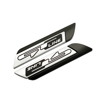 2pcs 3D Kovinski GT Line Emblem Avto Strani Fender Značko Zadaj Prtljažnik Logotip Nalepko Za KIA Forte Optima Picanto Žaoka Sorento nalepka
