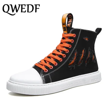 QWEDF Moške Visoki Vrh Modne Superge Trend Prodaje Udobno Človek Iz čevlji na Prostem Non-slip Dihanje Moški Čevlji G1-77