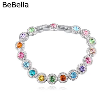 BeBella krog kristalno kroglice čar zapestnico narejen z češka kristali za ženske modni dekleta Božično darilo