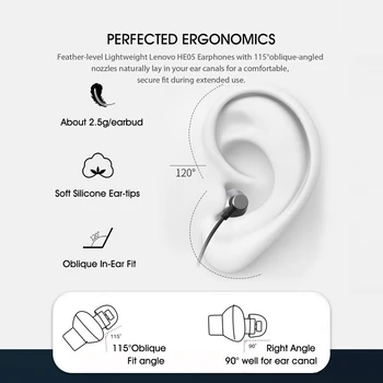 Lenovo HE05 Slušalke Brezžične slušalke inalambicos za pametni telefon Bluetooth 5.0 z mic Nepremočljiva Hrupa Preklic Neckband