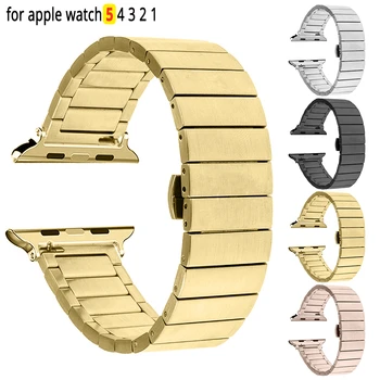 Iz nerjavečega Jekla watchband za apple watch band 44 mm 40 mm iWatch Serije 5 4 3 2 Zapestnica Zamenjava Pasu 38 mm 42mm Zapestje smart