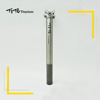 TiTo Titanove zlitine Kolo sedežna za MTB/Cestni kolesarski sedež post 27.2/30.9/31.6 mm*350 mm titan sedež Aluminijaste cevi glavo