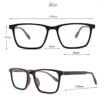 HDCRAFTER Optični Recept Očala Okvir Moških Lesa Kratkovidnost Progresivna Očala Okvir Jasno, Pregledno Očala Očala