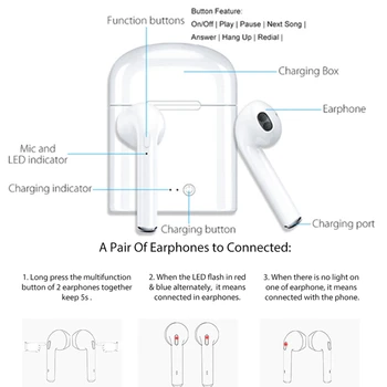 I7s TWS Brezžične Bluetooth Slušalke Mini Slušalke Stereo Bas Čepkov Šport Slušalke s Polnjenjem Polje za Pametni Telefon xiaomi