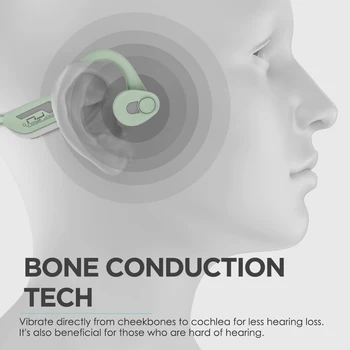 AUSDOM J31 Brezžične Slušalke Bluetooth 5.0 Kostne Prevodnosti Slušalke CVC8.0 Zmanjšanje Hrupa Z Mic Prostem Športne Slušalke
