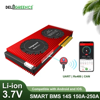 Smart BMS 14S BMS 150A 200A 250A z Bluetooth UART 485 LAHKO za 58.8 V Li-ionske Baterije UART LAHKO za EV Ebike Moč shranjevanje