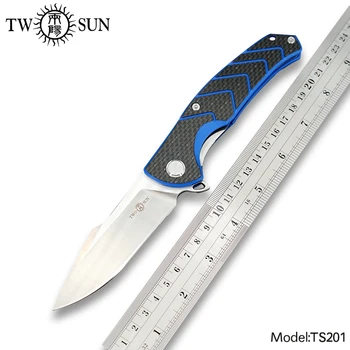 TWOSUN Noži 14C28N rezilo Zložljiva Žepni Nož taktično nož za Preživetje Nož za kampiranje, lov na prostem orodje EOS Hitro Odpreti TS201