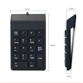 Žični, USB, Številčna Tipkovnica Slim Mini Številko Pad Digitalno Tipkovnico 18 Tipke za iMac/Mac Pro/MacBook/MacBook Air/Pro Prenosni RAČUNALNIK