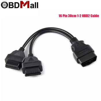 OBD 2 ODB2 Diagnostika Kabel 1-2 16 Pin 1 Moški-16 Pin 2 Ženski Y OBD Podaljšek OBD2 Priključek za Napajalnik za ELM327 Adapter