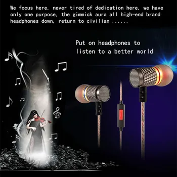 KZ ED1 Kovinski Slušalke z Mikrofon za Telefon Stereo Hi-fi Profesionalne Slušalke Bas V Uho Telefoni Čepkov HD Zaslon Slušalke