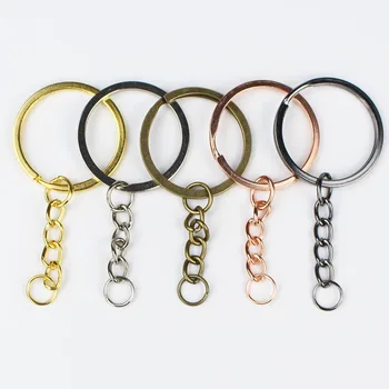 10pcs/veliko Key Ring Ključnih Verige Zlata / Rodij / Antique Bronze 60 mm Dolg Krog Split Keychain Keyrings DIY Ključnih Verige Dodatki