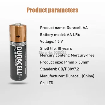 12PCS Original DURACELL 1,5 V AA Alkalne Baterije LR6 Za Električno zobno ščetko Igrača Svetilka Miško ura Suho Primarne Baterije