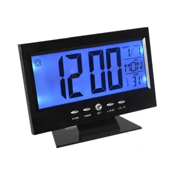 Elektronski Digitalni LCD Namizna Ura Temperatura Vlažnost Monitor Uro, Termometer, Higrometer Vremenska Napoved Tabela Ura