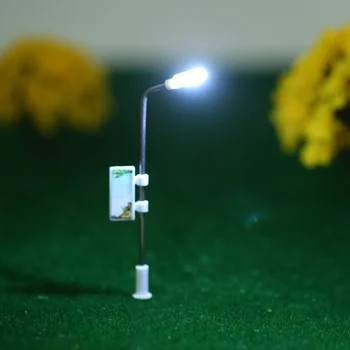 20pcs Model Bele Luči Ulici Postavitev Lamppost Vlak Vrt, Igrišče Pokrajino Led Lučka za Osvetlitev 1:200 Obsega 75 mm