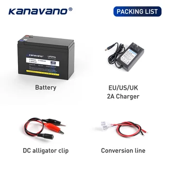 Kanavano 12V 7Ah 10.5 Ah 18Ah Lifepo4 Baterije S 4S 40A Uravnoteženo BMS za Avto Igrače, Električni Čoln CCTV Kamera + 2A Polnilec