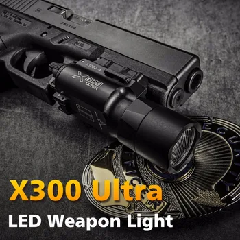 Vojaško Orožje LED Airsoft Pištolo Svetlobe 500 Lumnov Konstantno/ Kratkotrajno 20 mm Picatinny Weaver Železniškega Taktično Pištolo Svetilka