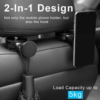 XMXCZKJ Magnet Držalo za Telefon Za 360 Stopinj Vrtljiv Avto Nosilec za Telefon, Kavelj Sedež Nazaj Vzglavnik Univerzalno Za Xiaomi Huawei Samsung