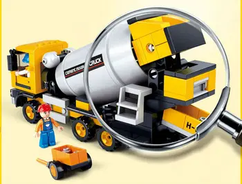 Tehnika Mešalnik tovornjak niz gradnikov SimCity Božični igrače Darila DIY Gradbena vozila Ustvarjalne Igrače Cement mixer