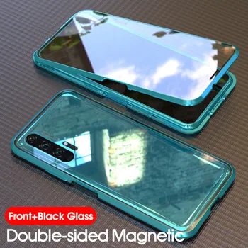 360 Magnetni Kovinski kovček Za P30 Lite P20 Pro Nova 6 3i 5i 5 4 P Pametna Stekla Z Magnetom Primerih Za Huawei Mate 20 Lite 30 Pro Zajema