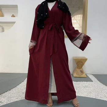 Ramadana Eid Mubarek Tam Kaftan Dubaj Abaya Turčija Kimono Jopico Islamski Način Oblačenja Caftan Islamska Oblačila Abayas Za Ženske Robe