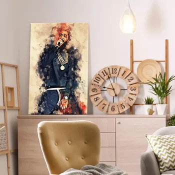 Slika, Platno, Natisnjeni Slikarstvo Nipsey Hussle Wall Art Plakat za Dnevna Soba Dekor Brez Okvirja