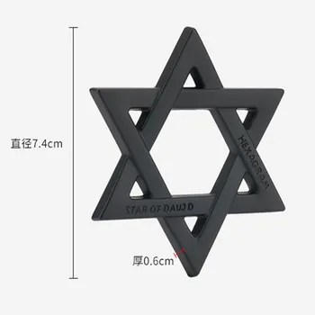 FLYJ 3D Kovinski Hexagram Zvezda David Avto Nalepke Avto Styling Pribor za Izrael Avto Nalepke