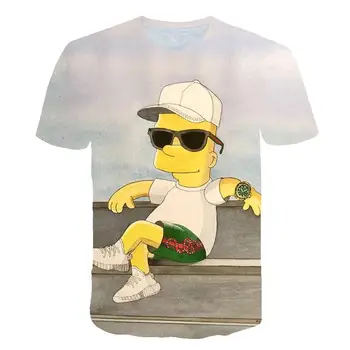 Simpsons, Homer, 3d Print Majica s kratkimi rokavi Bart Simpson Hiša Oblačila Homer Simpsons Majica Kostum Moški/ženske, Družine Simpson Majica