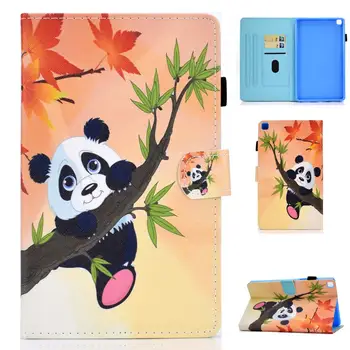 Panda Butterly Stolp Knjižnica Sova Natisne Flip Smart Cover Za Samsung Galaxy Tab A7 10.4 2020 T500 T505 Kartice Slotov Stojalo Primeru