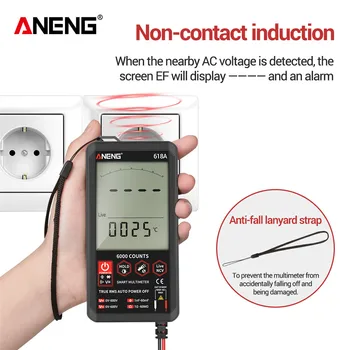 ANENG 618A Digitalni Multimeter Strokovno Smart Touch DC Analognih True RMS Auto Tester Tranzistor Kondenzator NKV Detecter Meter