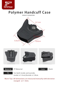 Pištolo&Cvet Pregona Vojaški Standard Polimer Lisice, Torbica S Pasom Zanke Black Lisice Primeru