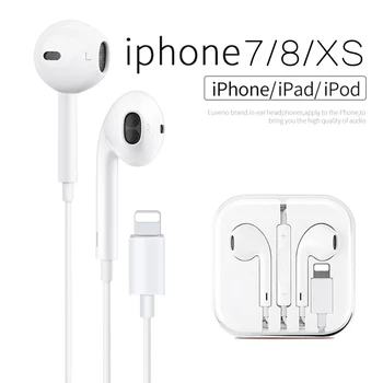 Original Čepkov za strele V Uho Slušalke z Mikrofonom in kontrolnika za Glasnost za iPhone 7/7 Plus / 8/8 Plus/X/XS Max/XR